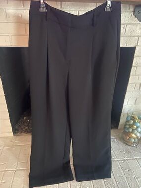 LOFT Black Wide-Leg Trousers